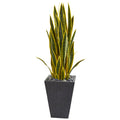 3.5' Sansevieria Artificial Plant in Slate Planter by Nearly Natural