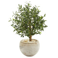 31" Olive Artificial Tree in Bowl Planter by Nearly Natural
