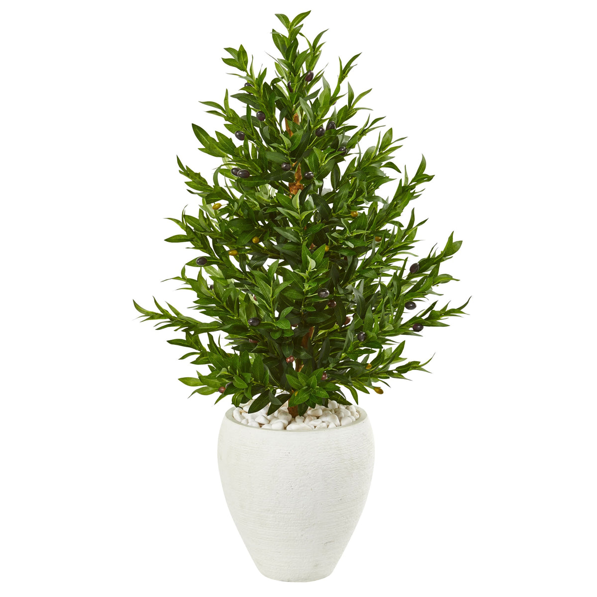3.5'Olive Cone Artificial Tree in Planter UV(Indoor/Outdoor) by Nearly Natural