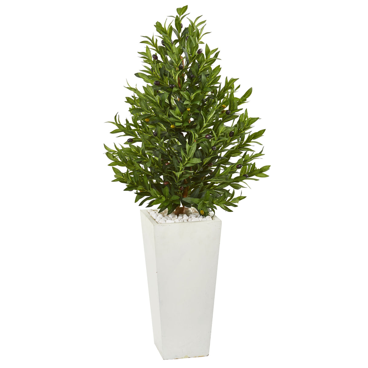 4' Olive Cone Artificial Tree in Planter UV (Indoor/Outdoor) by Nearly Natural