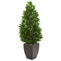 56" Bay Leaf Cone Topiary UV in Planter (Indoor/Outdoor) by Nearly Natural