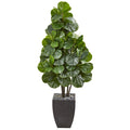 63' Fiddle Leaf Fig Artificial Tree in Black Planter by Nearly Natural