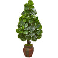 5' Fiddle Leaf Fig Artificial Tree in Decorative Planter by Nearly Natural