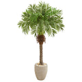 63" Robellini Palm Artificial Tree in Sandstone Planter by Nearly Natural