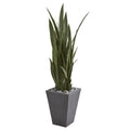 57" Sansevieria Artificial Plant in Slate Planter by Nearly Natural