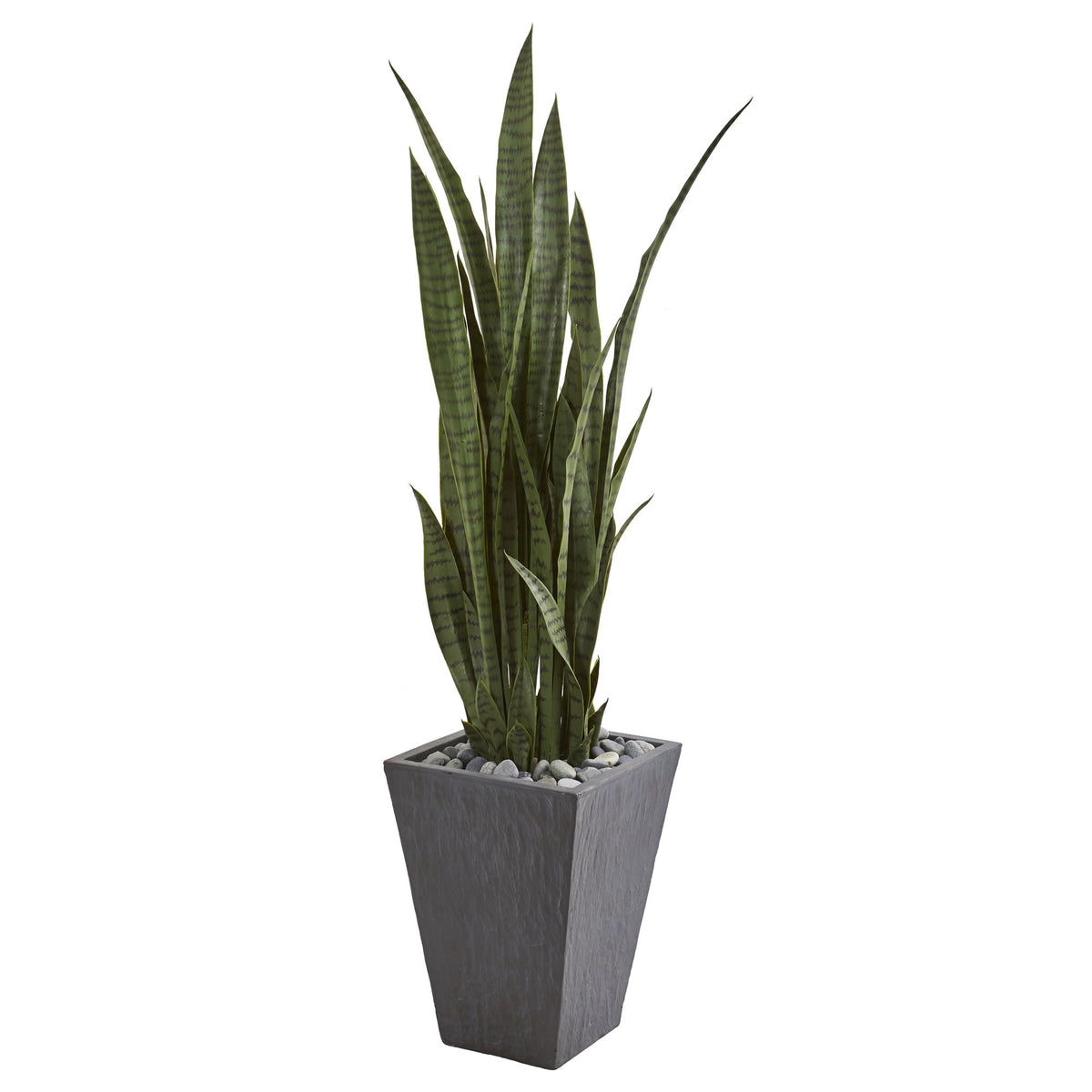 57" Sansevieria Artificial Plant in Slate Planter by Nearly Natural