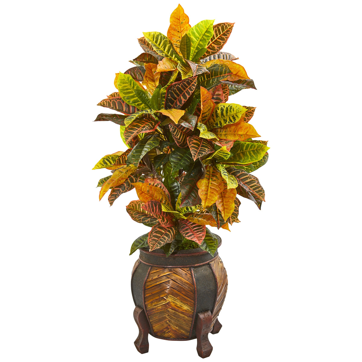 44" Croton Plant in Decorative Planter (Real Touch) by Nearly Natural