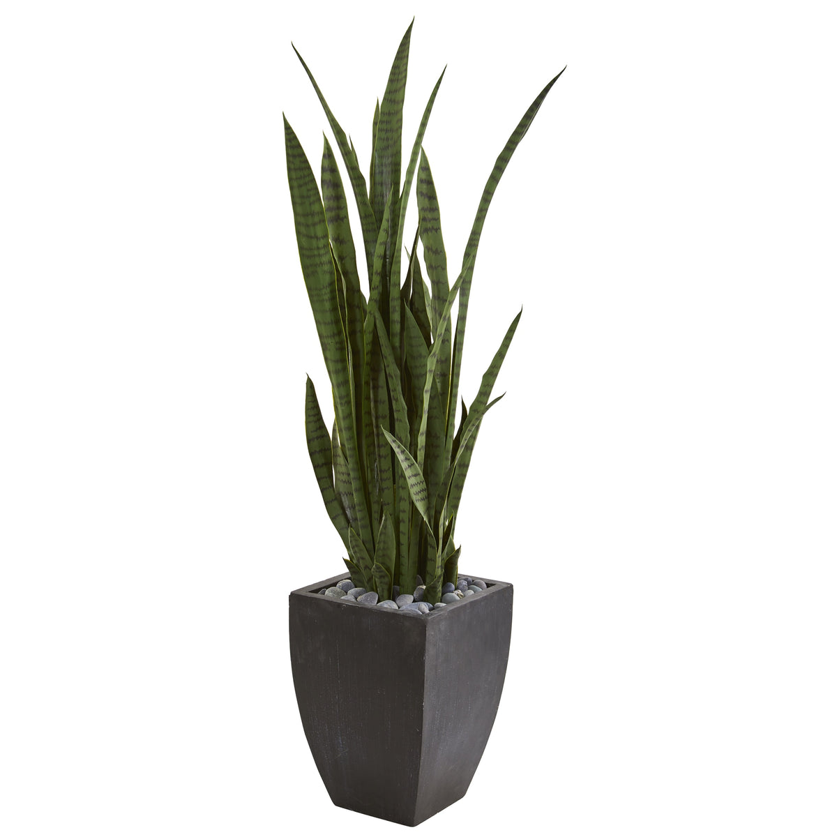 4.5' Sansevieria Artificial Plant in Black Planter by Nearly Natural