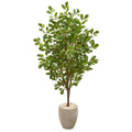 69" Oak Artificial Tree in Sand Colored Planter by Nearly Natural