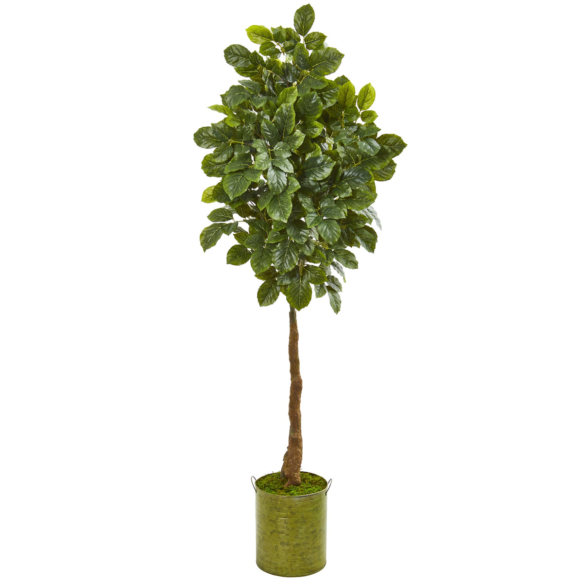 69" Beech Leaf Artificial Tree in Metal Planter by Nearly Natural