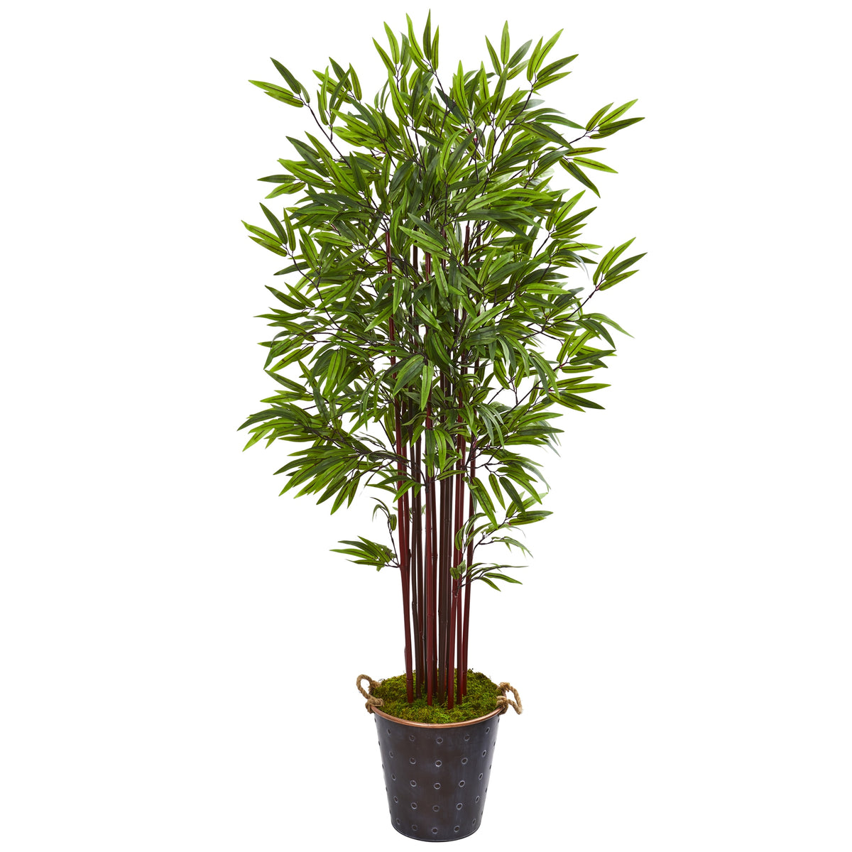 74" Bamboo Artificial Tree in Metal Planter by Nearly Natural