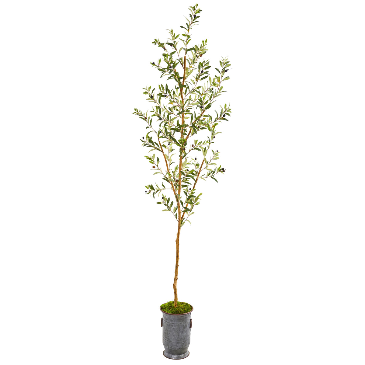 7.5' Olive Artificial Tree in Decorative Planter by Nearly Natural