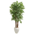 6' Parlour Artificial Palm Tree in White Planter by Nearly Natural