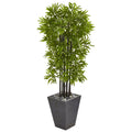 61" Bamboo Tree in Slate Planter UV Resist (Indoor/Outdoor) by Nearly Natural