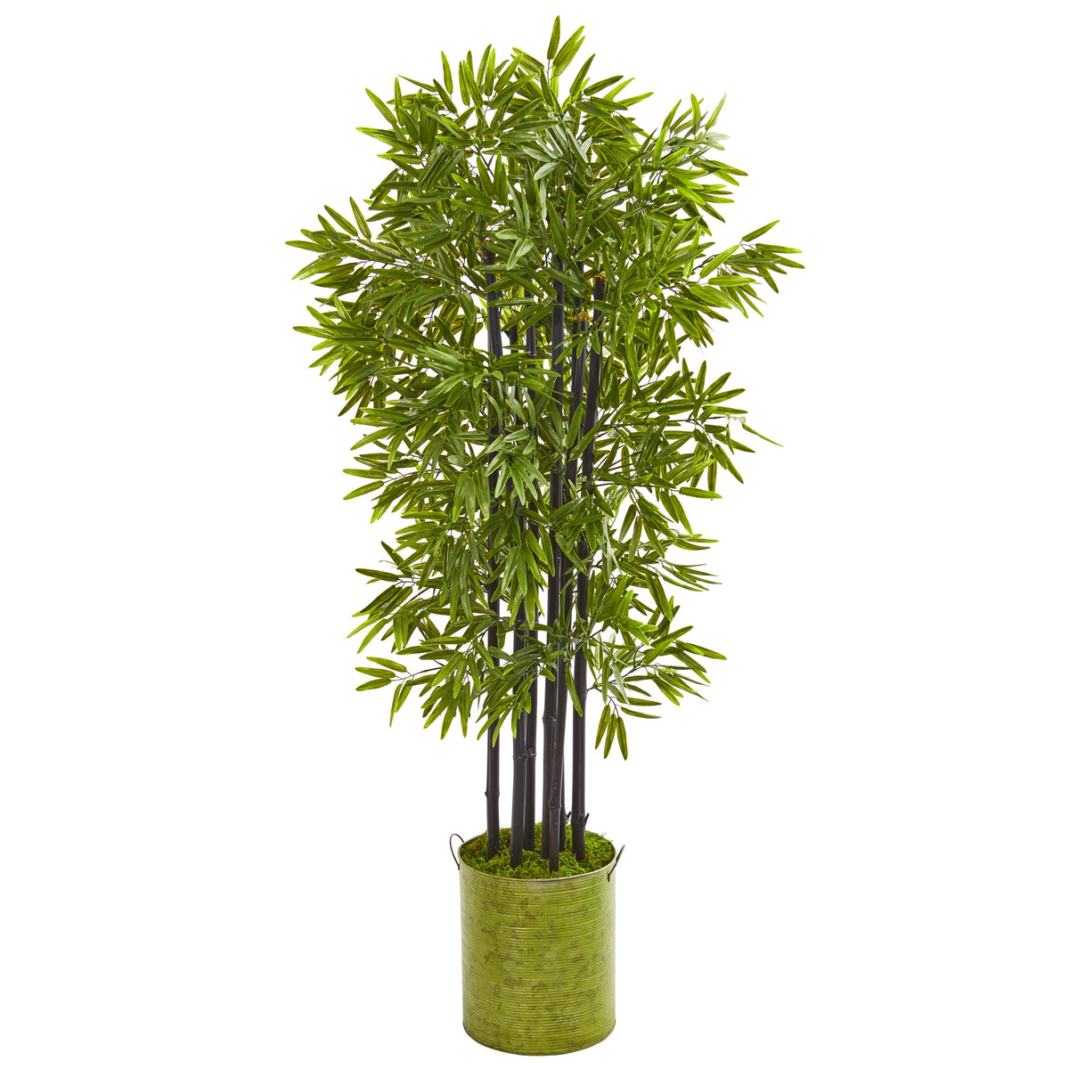 57" Bamboo Tree in Green Planter UV Resist (Indoor/Outdoor) by Nearly Natural
