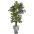 7' Golden Cane Artificial Palm Tree in Cement Planter by Nearly Natural