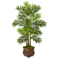 60" Areca Palm Artificial Tree in Metal Planter by Nearly Natural