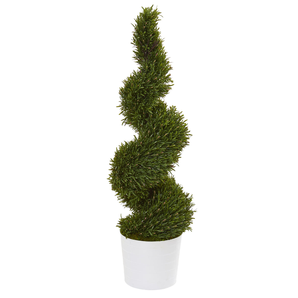 50" Rosemary Spiral Topiary Tree in Planter (Indoor/Outdoor) by Nearly Natural