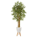 74" Multi Bambusa Bamboo Tree in Planter with Stand by Nearly Natural