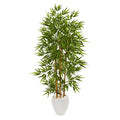63" Bamboo Artificial Tree in White Planter by Nearly Natural