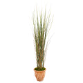 41" Grass and Bamboo Plant in Terra-cotta  Planter by Nearly Natural