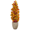 42" Autumn Maple Artificial Tree in Sand Colored Planter by Nearly Natural
