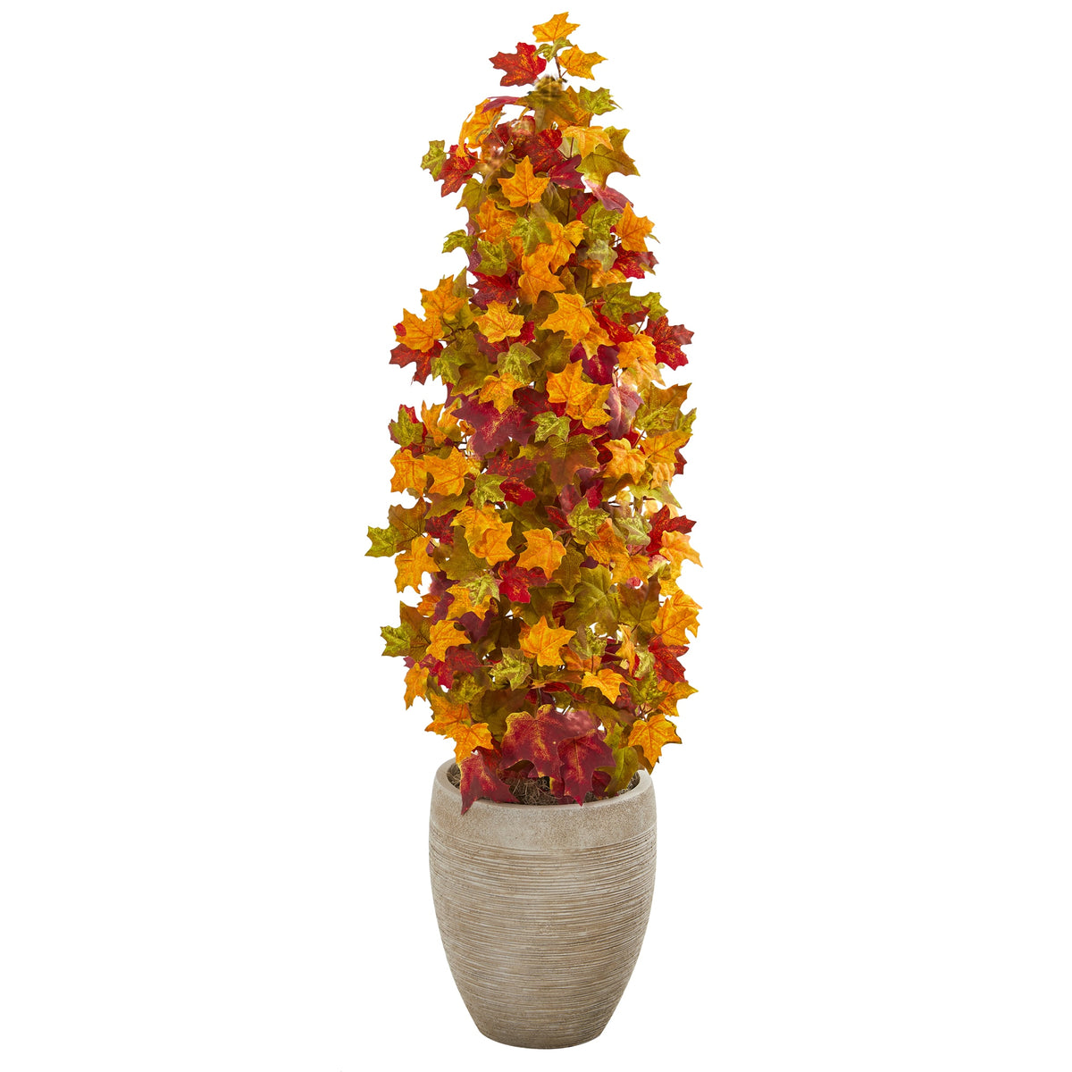 42" Autumn Maple Artificial Tree in Sand Colored Planter by Nearly Natural