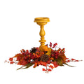 15" Harvest Fall Artificial Candelabrum Arrangement by Nearly Natural