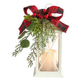 12" Christmas Lantern with Berry and Decorative Bow by Nearly Natural