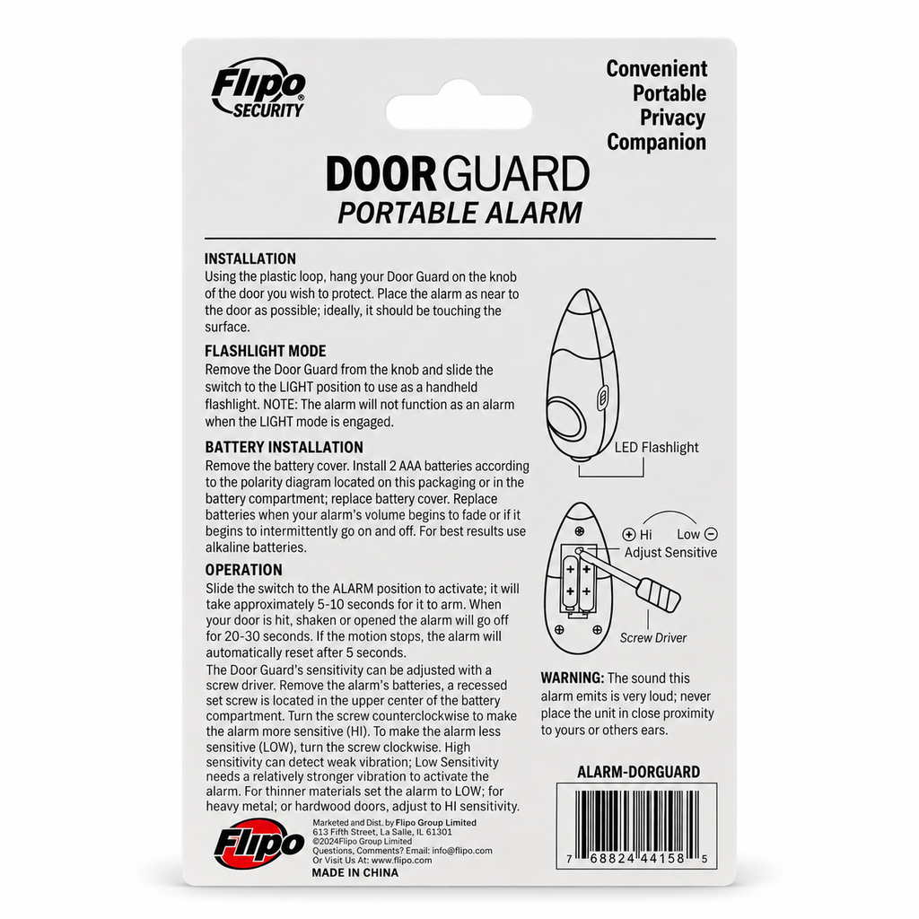 Door Guard Alarm with Mini LED Light