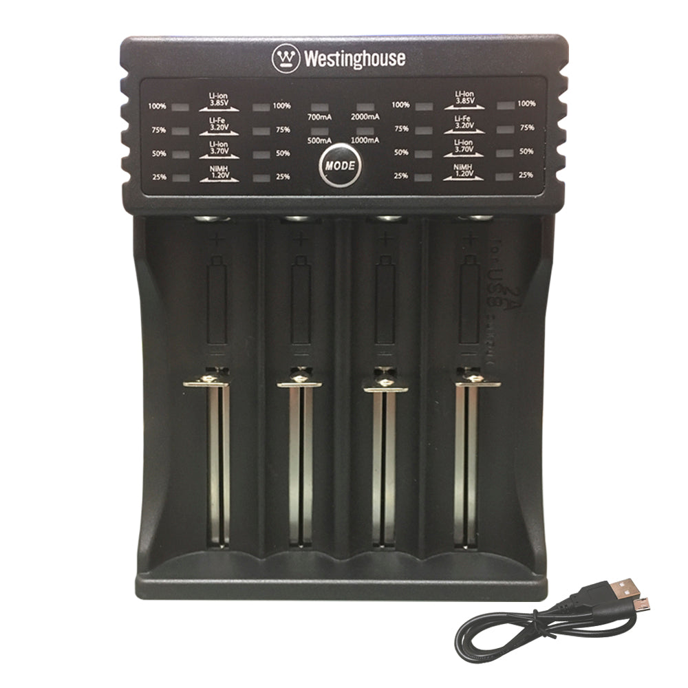 Westinghouse Universal Ni-Mh, Li-ion, Li-Fe Smart Charger- 4 Bay