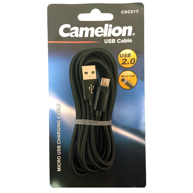 Camelion Nylon 6 FT Black Lightning USB Charging Cord