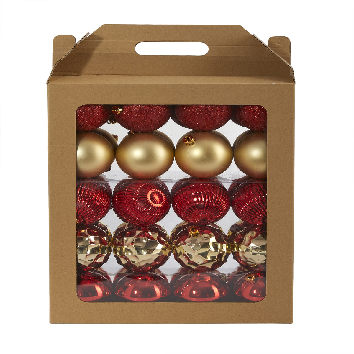 Holiday Shatterproof 40 Count Xmas Tree Ornament Set 80mm by Nearly Natural in Gold