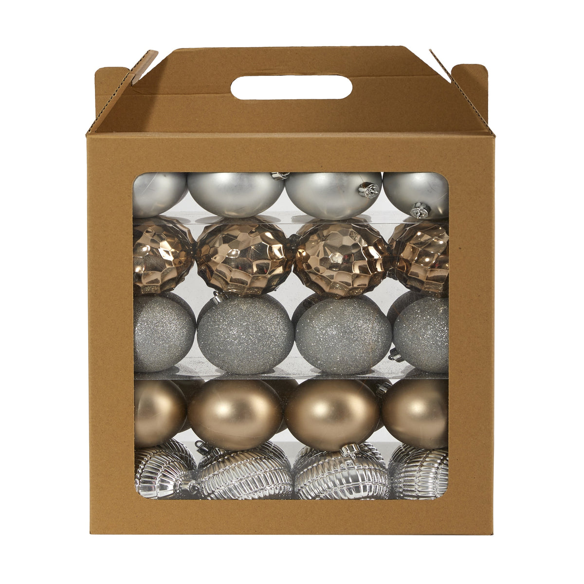 Holiday Shatterproof 40 Count Xmas Tree Ornament Set 80mm by Nearly Natural in Silver