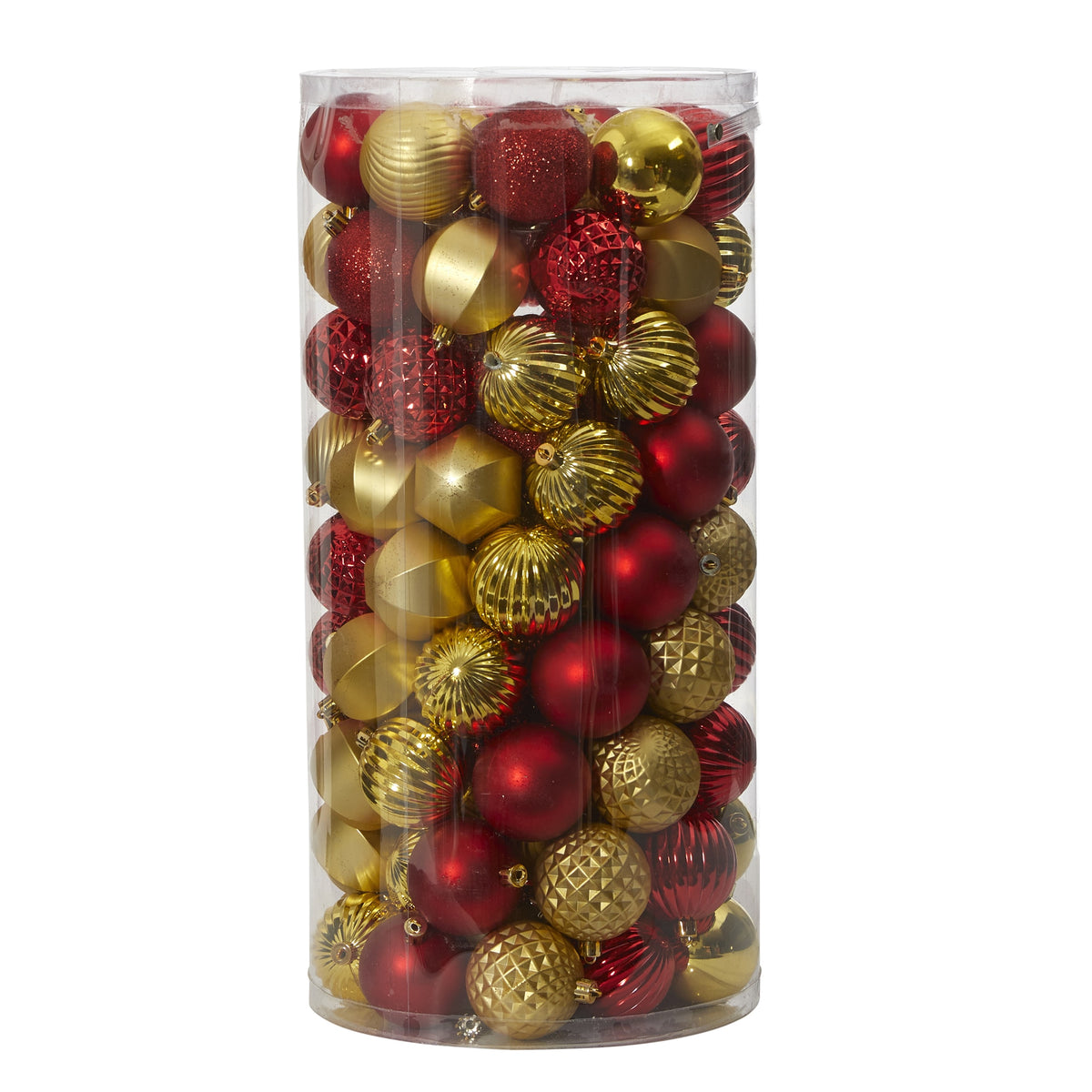 Holiday Shatterproof 101 Count Xmas Tree Ornament Set 60mm by Nearly Natural in Red