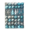 Holiday Shatterproof 52 Count Xmas Tree Ornament 80-150mm by Nearly Natural in Blue