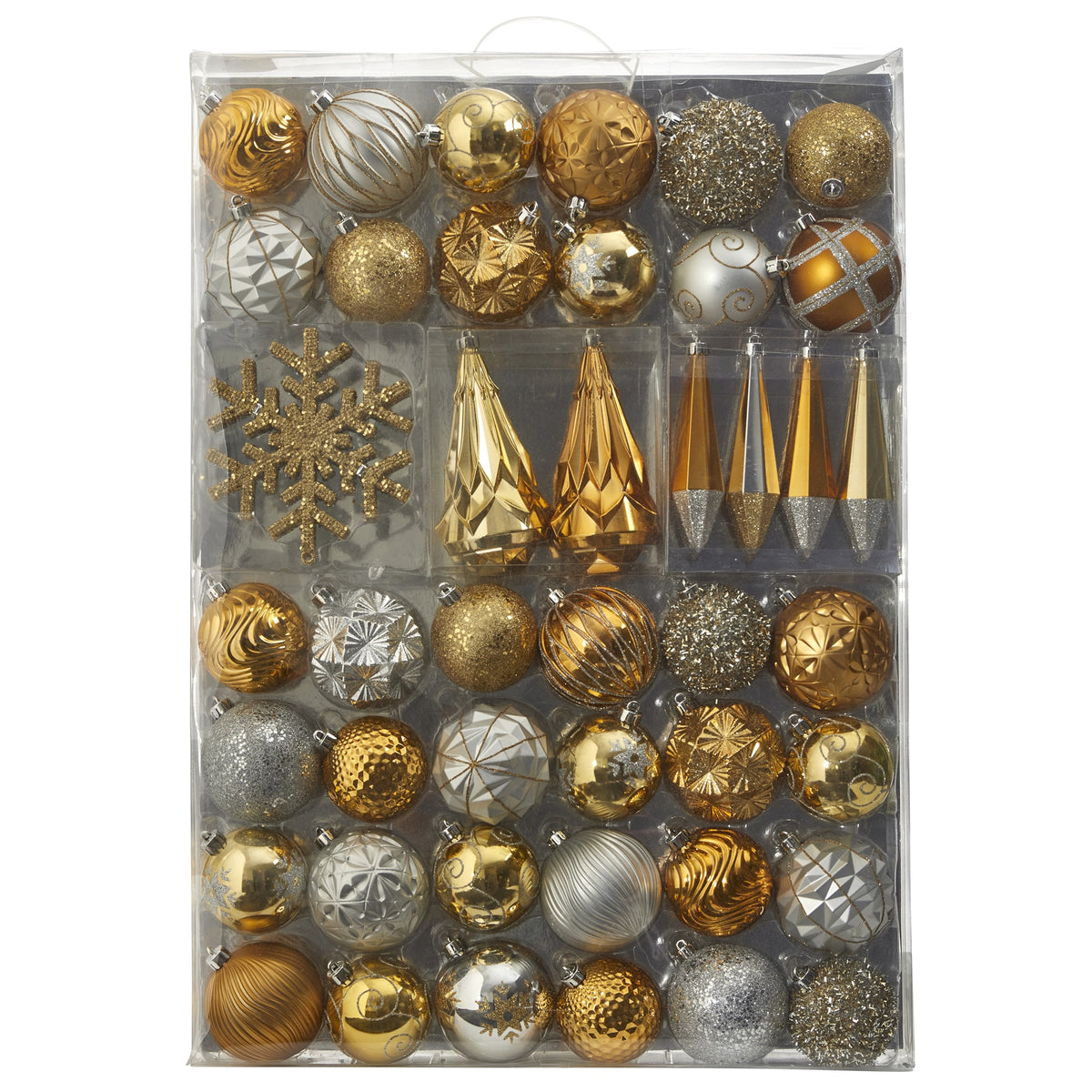 Holiday Shatterproof 52 Count Xmas Tree Ornament 80-150mm by Nearly Natural in Bronze
