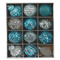 Lux Shatterproof 12 Count Xmas Tree Ornament Set 100mm by Nearly Natural in Blue