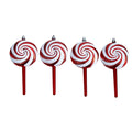 7" Candy Cane Lollipop Christmas Shatterproof Set of 4 by Nearly Natural