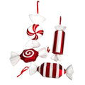 12 in. Jumbo Asst Candy Xmas Shatterproof Ornament Set of 4 by Nearly Natural