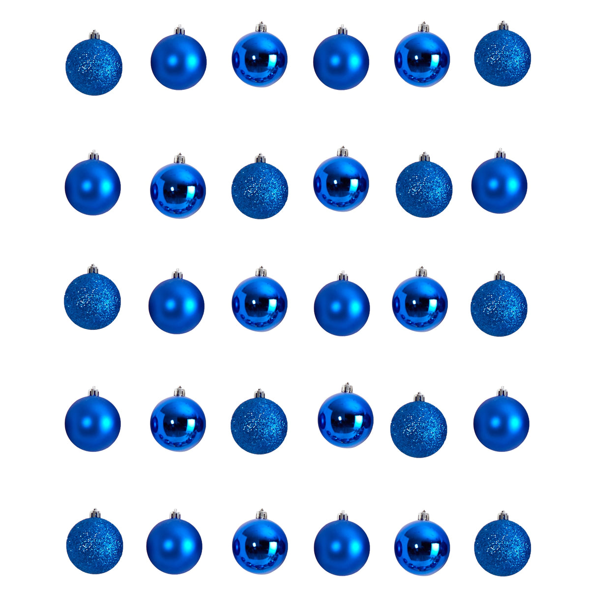 30 Count 2.5" Shatterproof Ornament Set w by Nearly Natural in Blue