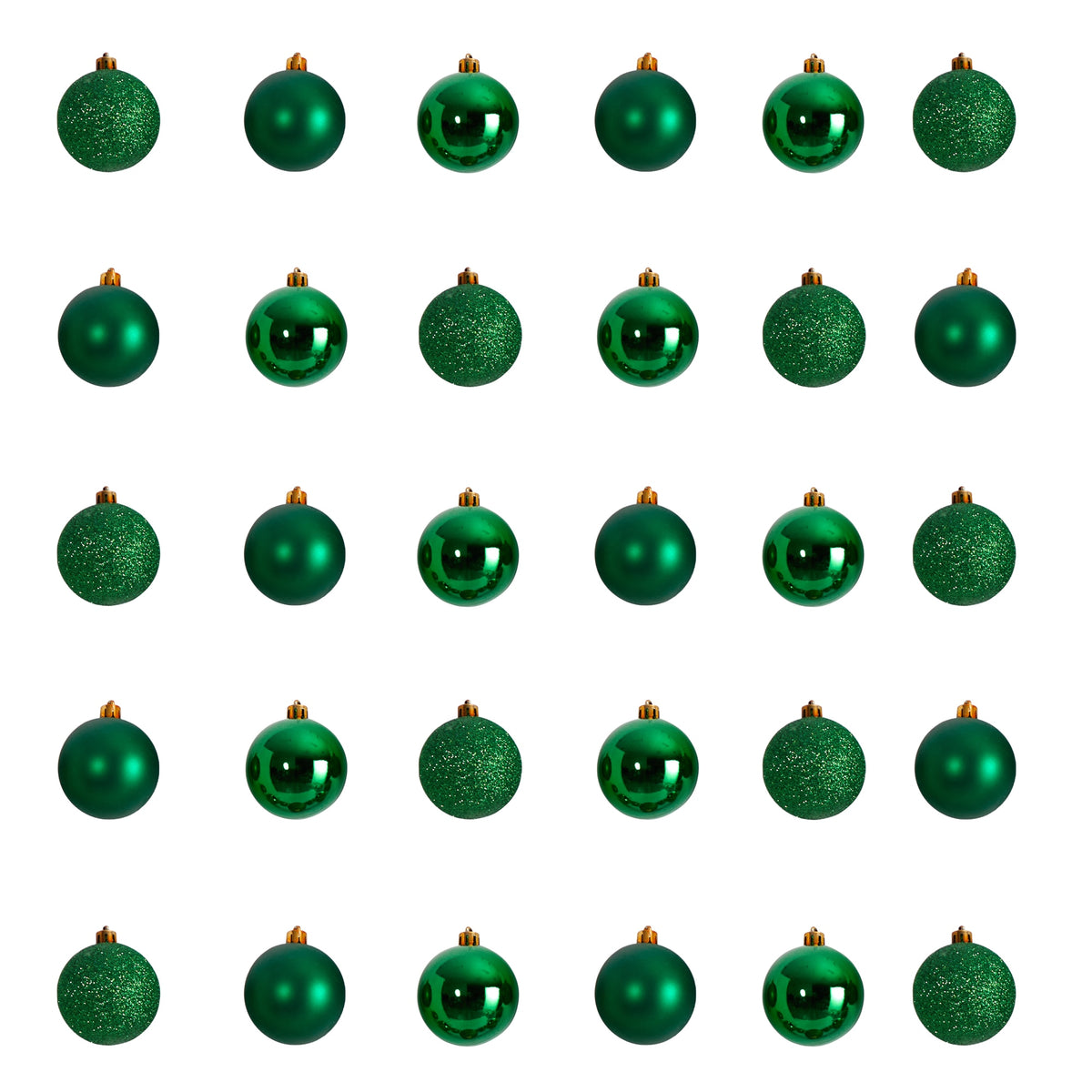 30 Count 2.5" Shatterproof Ornament Set w by Nearly Natural in Green