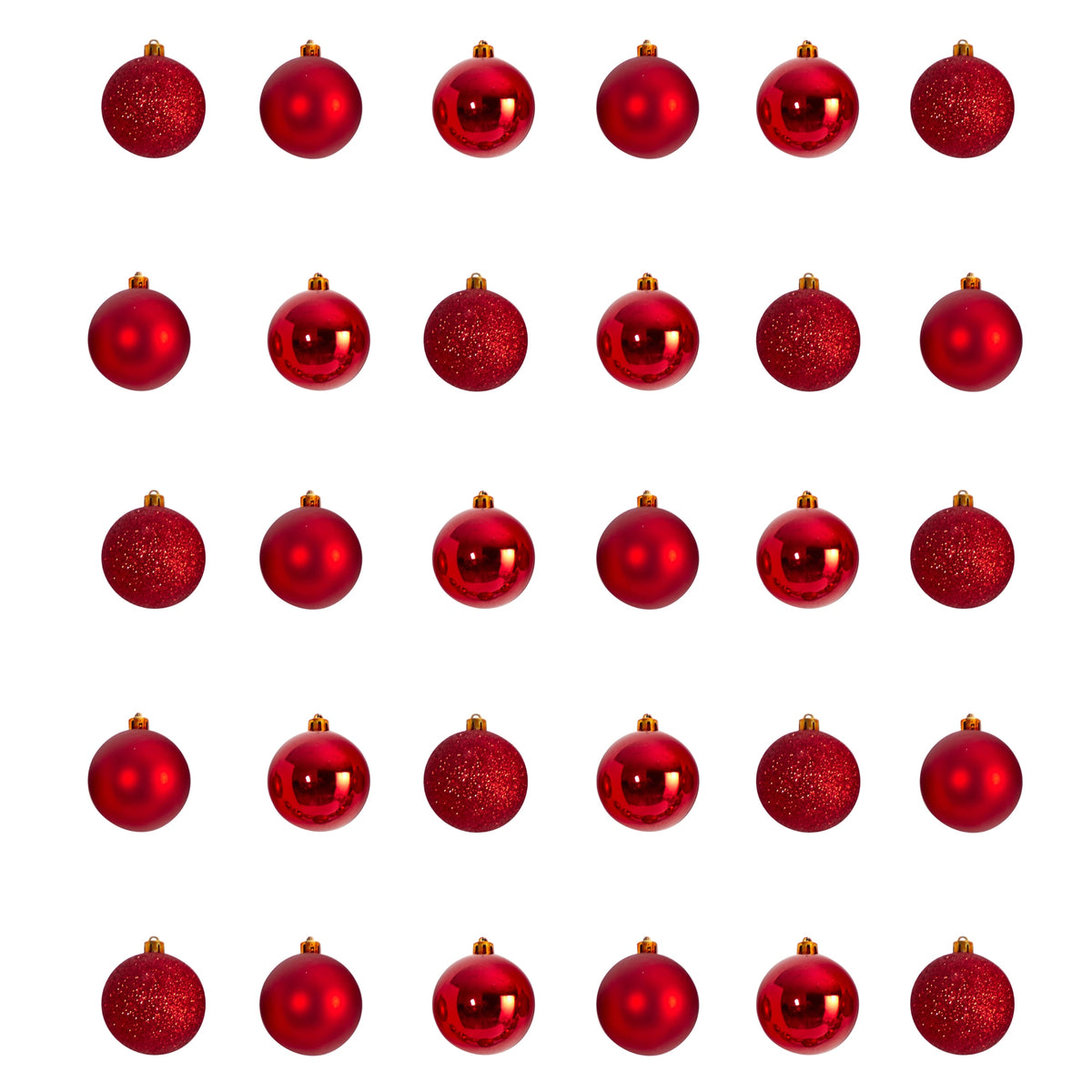 30 Count 2.5" Shatterproof Ornament Set w by Nearly Natural in Red