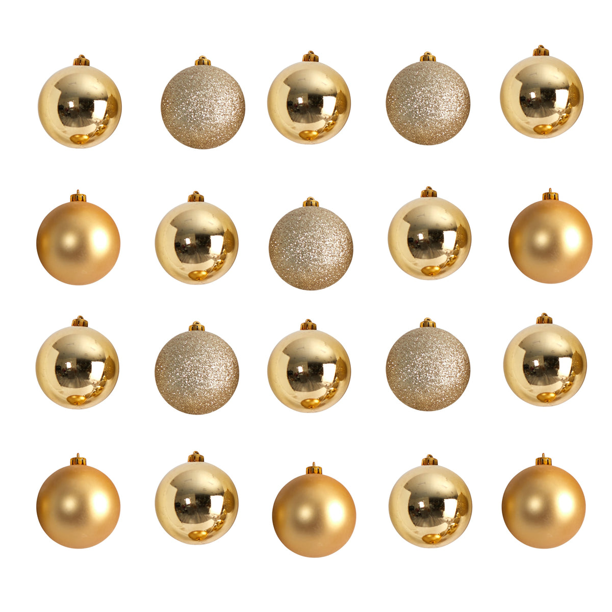 Holiday 20 Count 3" Shatterproof Ornament Set by Nearly Natural in Gold