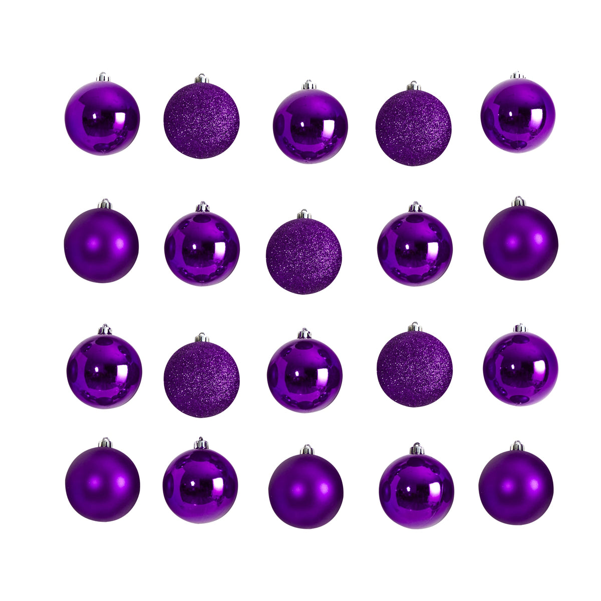 Holiday 20 Count 3" Shatterproof Ornament Set by Nearly Natural in Purple