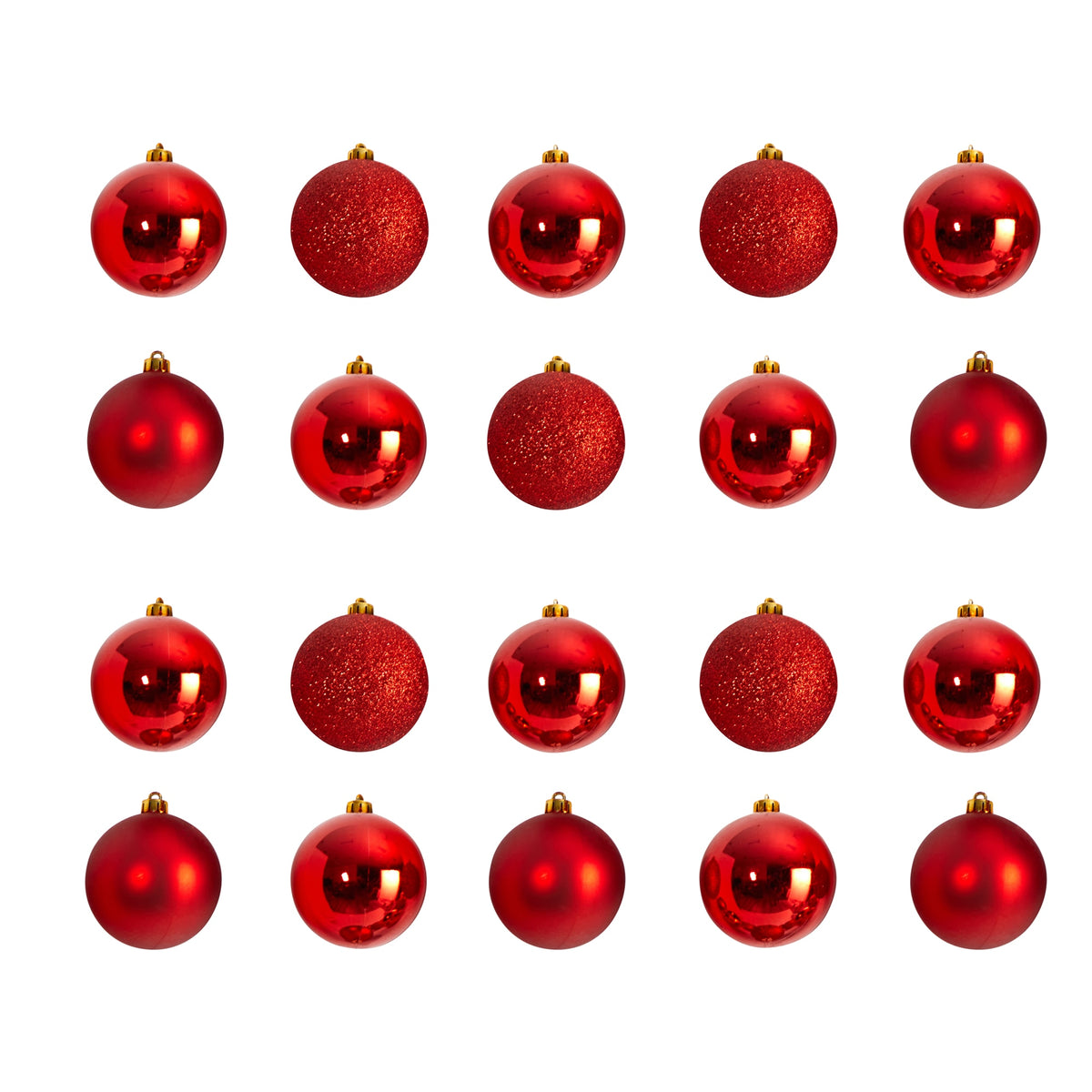 Holiday 20 Count 3" Shatterproof Ornament Set by Nearly Natural in Red
