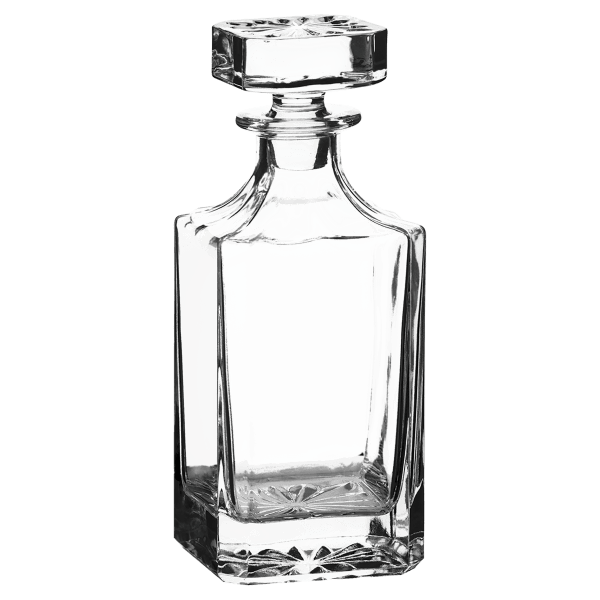 750 mL Square Glass Decanter Set with Four 11 oz. Rocks Glasses
