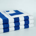 HR Cotton blue and white Palm cabana towel detail. Selling quantity is stated in the listing.