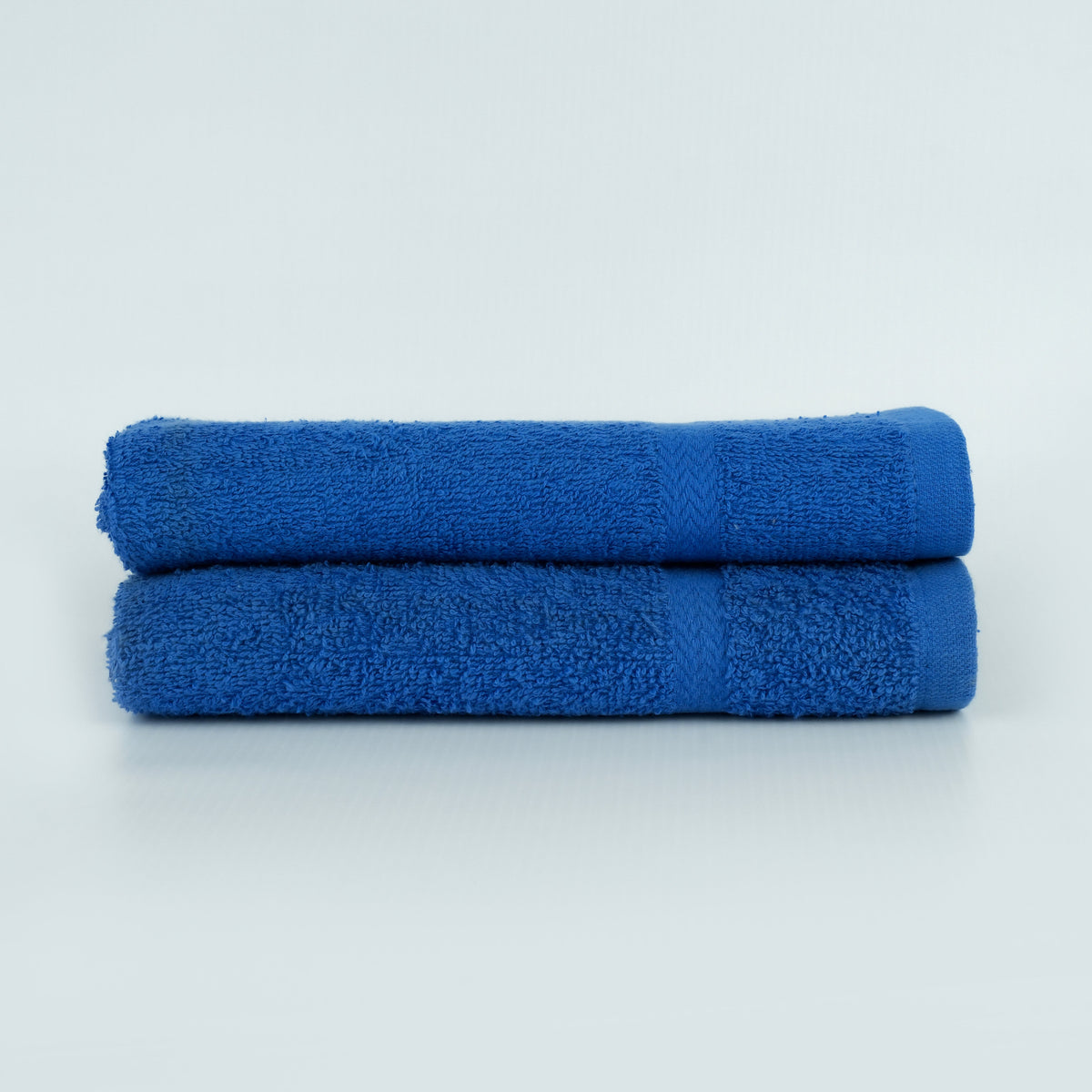 Royal blue 16x27 16/S ring-spun cotton hand towel. Supplier product photograph.
