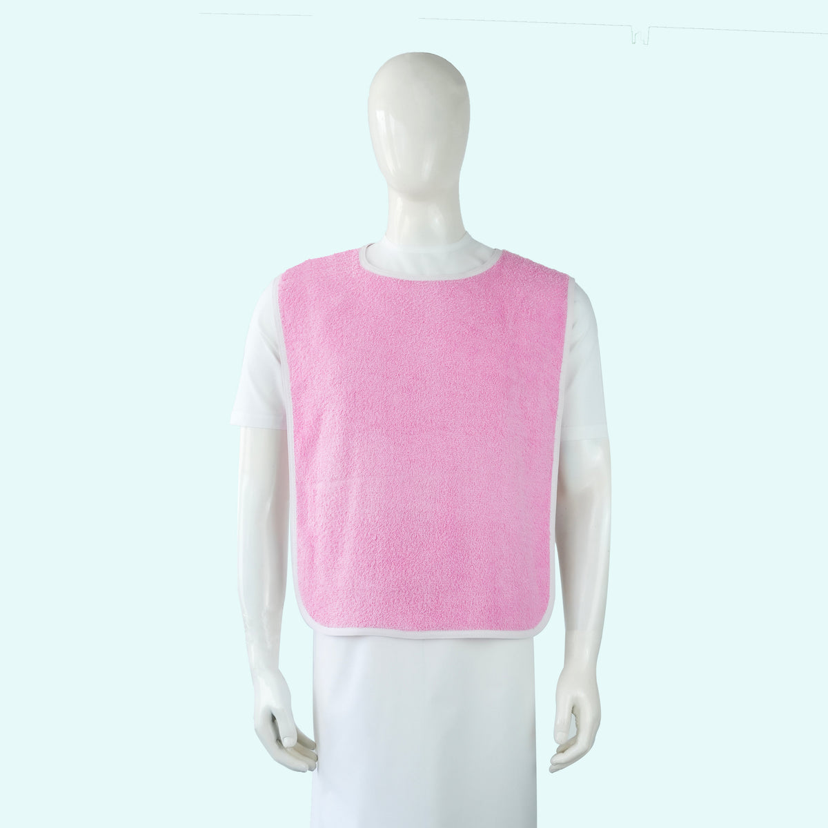 18X30 3.30 LBS 16/S 100% COTTON PINK TERRY BIB; sold in the package quantity stated in this listing.
